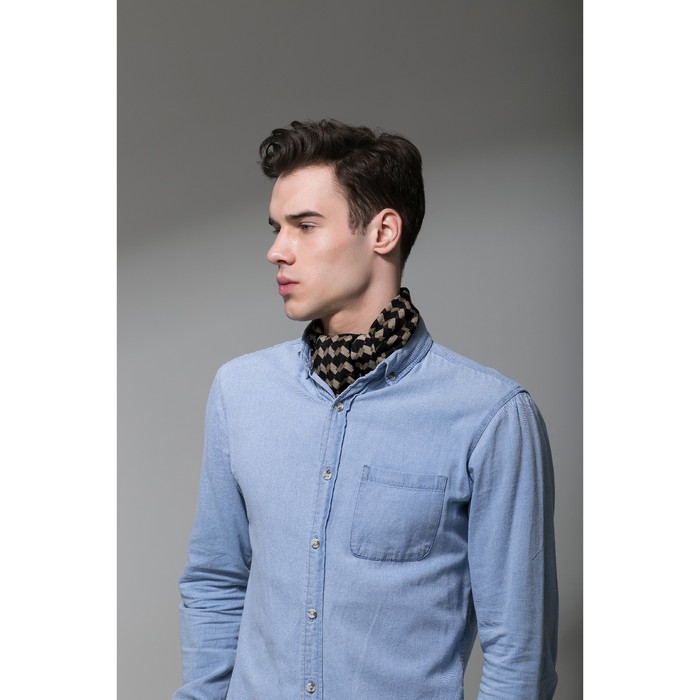 Палантин мужской Этель "Орландо", размер 25 х 130 см, цвет чёрный/бежевый