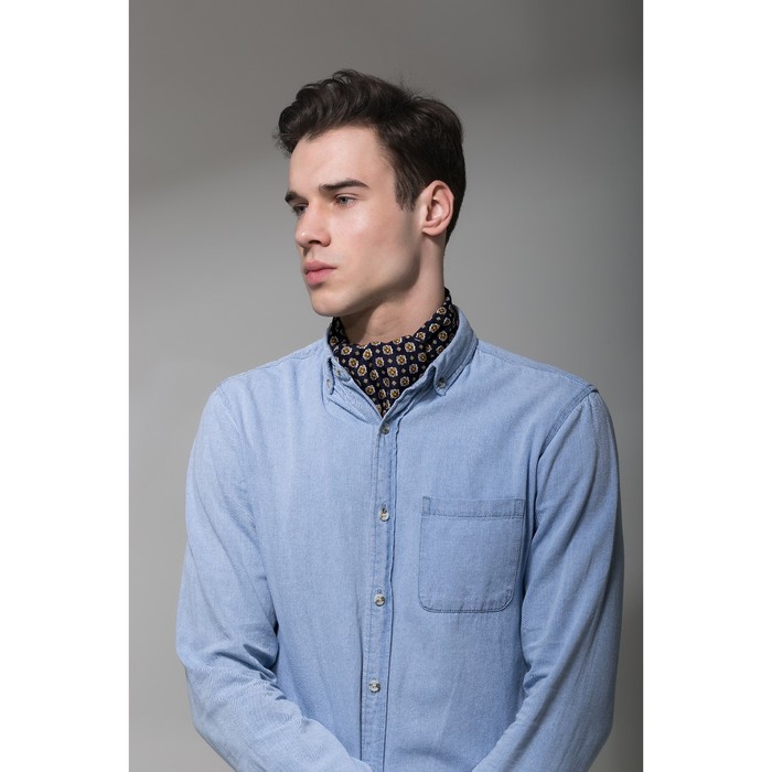 Палантин мужской Этель "Лучиано", размер 25 х 130 см, цвет чёрный/бежевый