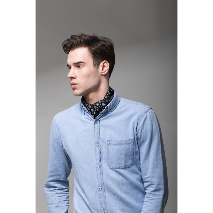 Палантин мужской Этель "Лучиано", размер 25 х 130 см, цвет чёрный/серый