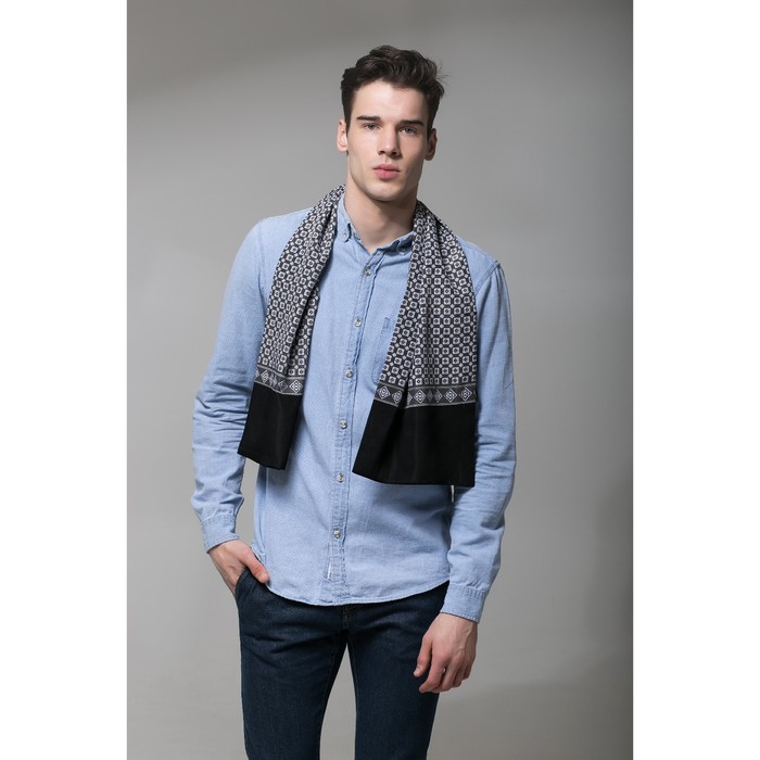 Палантин мужской Этель "Доменико", размер 25 х 130 см, цвет серый