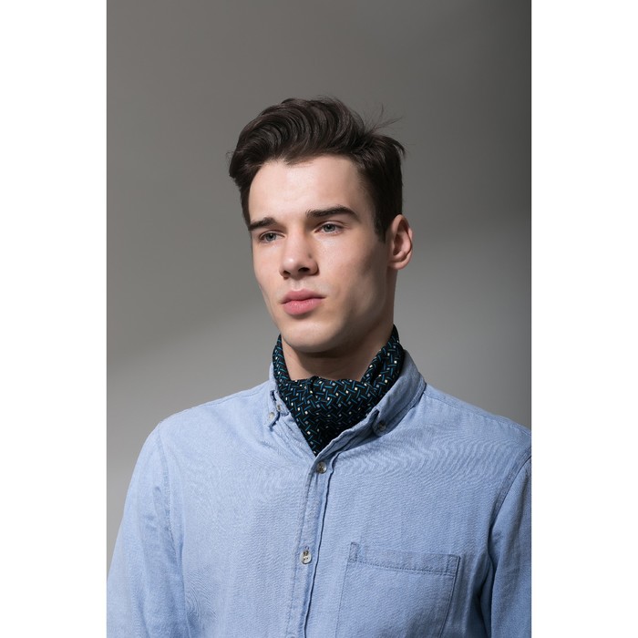 Палантин мужской Этель "Лукас", размер 25 х 130 см, цвет чёрный/синий