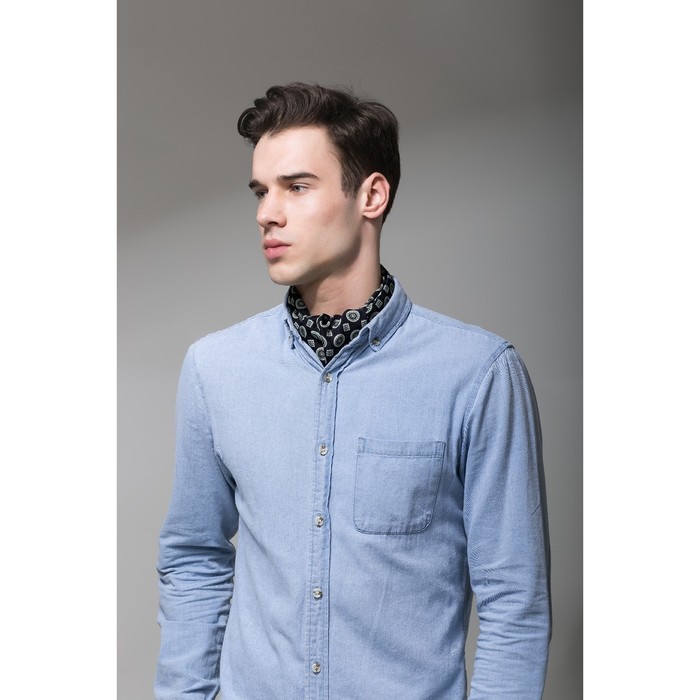 Палантин мужской Этель "Паоло", размер 25 х 130 см, цвет чёрный/серый