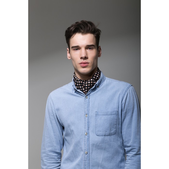 Палантин мужской Этель "Алессандро", размер 25 х 130 см, цвет чёрный/бежевый