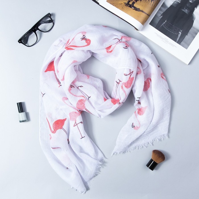 Палантин Этель "Фламинго" 70 х 180 см, цвет белый