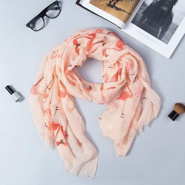 Палантин Этель "Фламинго" 70 х 180 см, цвет розовый