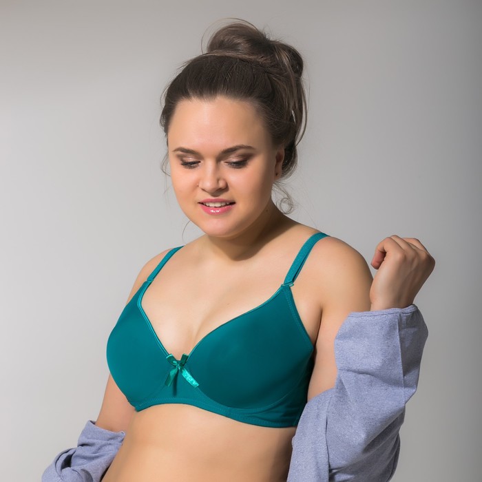 Бюстгальтер женский "Лоретт", размер 95 D, цвет зелёный D1807