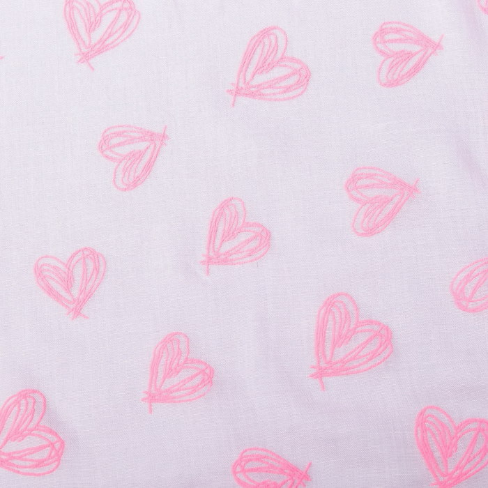 Палантин Этель "Сердечки", размер 70 х 180 см, вид 2, цвет светло-розовый/розовый