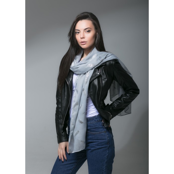 Палантин Этель "Воздушный", размер 70 х 180 см, цвет серый/серебро