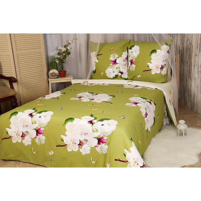 Постельное бельё АДЕЛЬ Евро Соцветие 200х220, 200х220, 70х70см 2шт, поплин 115гр/м2, хл 100%