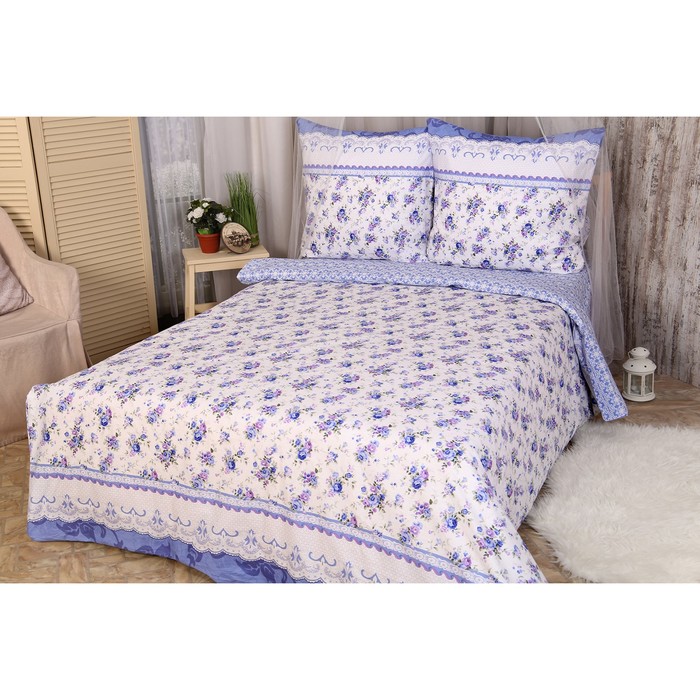 Постельное бельё АДЕЛЬ Евро Усадьба 200х220, 200х220, 70х70см 2шт, поплин 115гр/м2, хл 100%