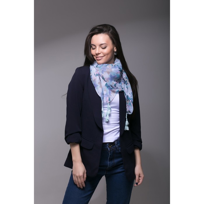 Платок с кистями Этель "Венера", размер 85*85 см, цвет зеленый, вискоза