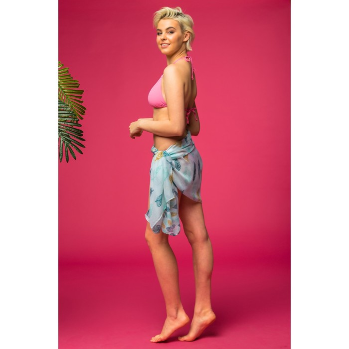 Палантин Этель "Перья", размер 60 х 180 см, цвет зелёный, вискоза