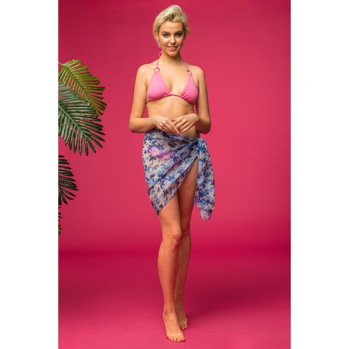 Палантин Этель "София", размер 60 х 180 см, цвет синий, вискоза