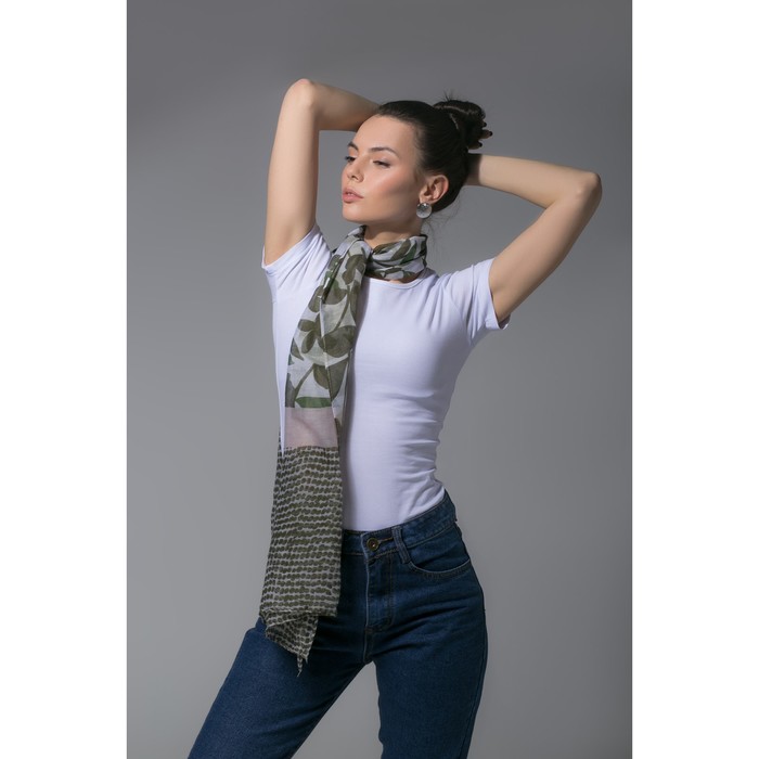 Палантин Этель "Ева", размер 60 х 180 см, цвет зелёный, вискоза