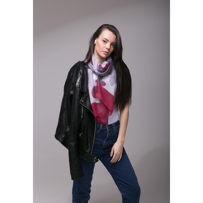 Палантин Этель "Милитари", размер 60 х 180 см, цвет бордовый, вискоза