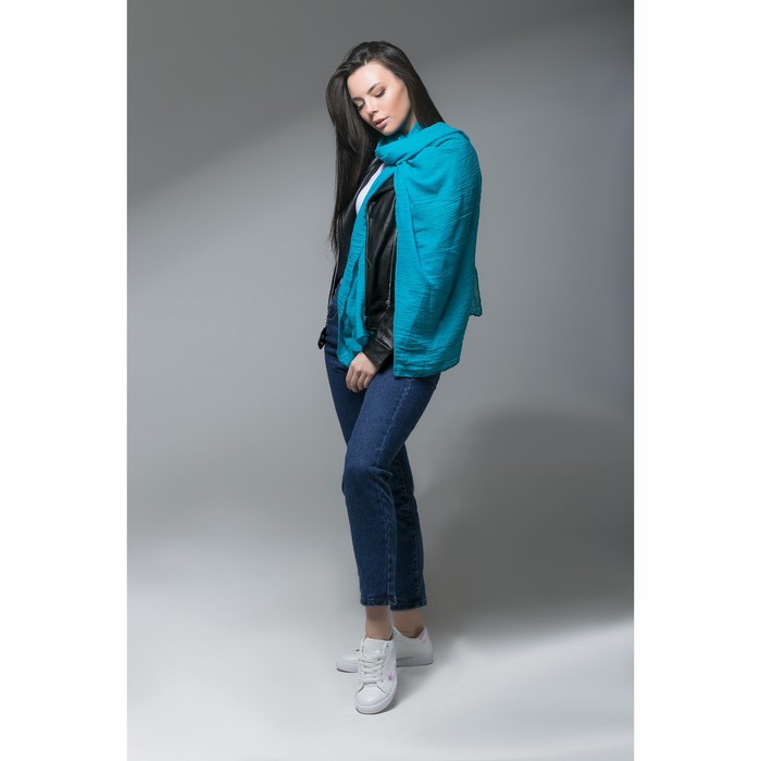 Палантин Этель "Классика", размер 70 х 180 см, цвет бирюзовый