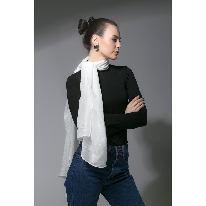 Палантин Этель "Классика", размер 70 х 180 см, цвет белый