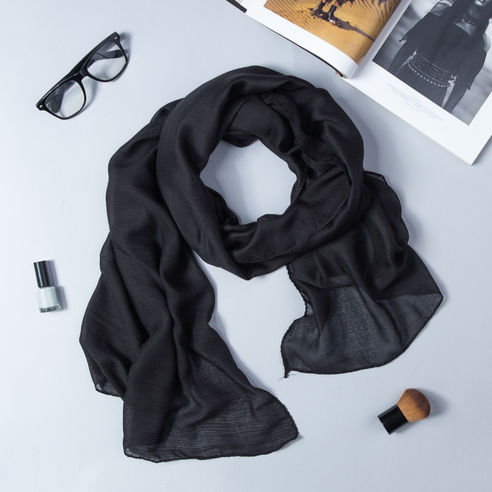 Палантин Этель "Классика", размер 70 х 180 см, цвет чёрный