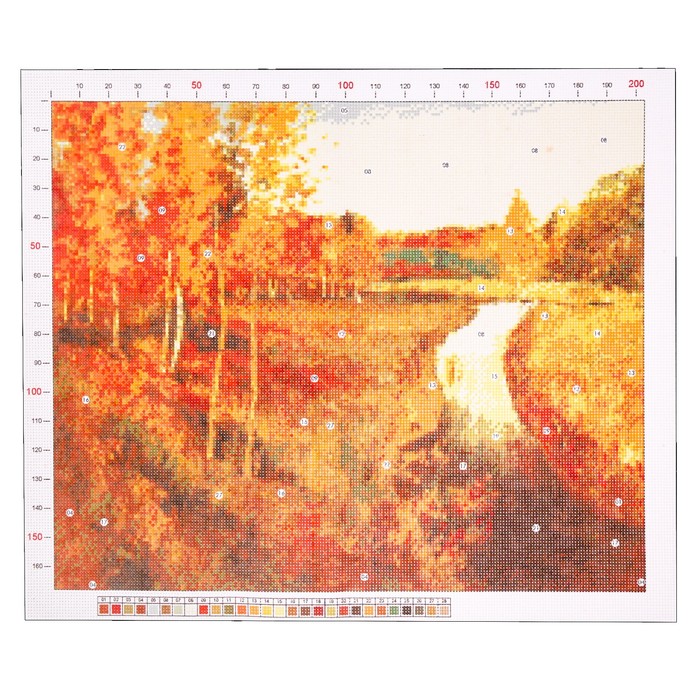 Канва для вышивания с рисунком «Левитан. Золотая осень» 47 х 39 см