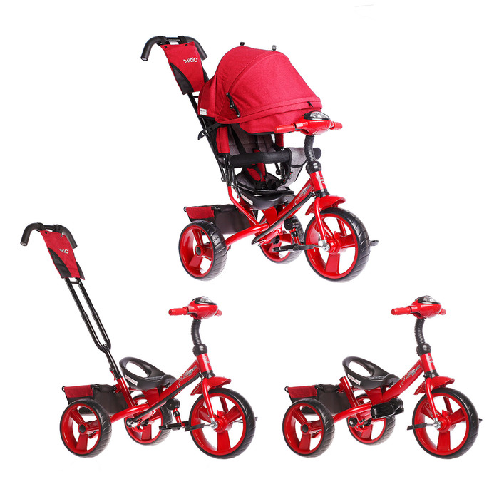 Велосипед трехколесный Micio Сity 2018, колеса EVA 12"/10", цвет красный