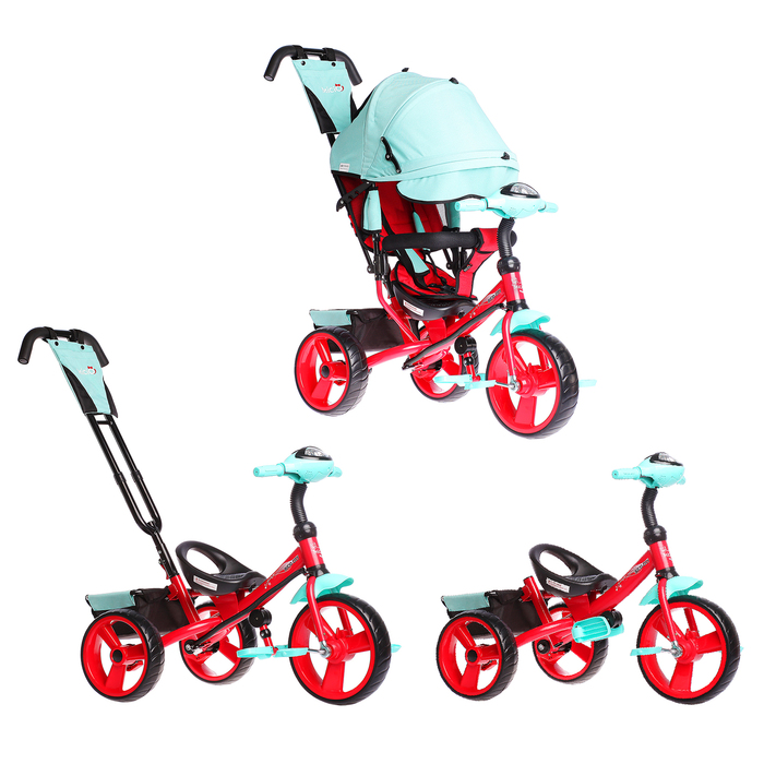 Велосипед трехколесный Micio Сity 2018, колеса EVA 12"/10"", цвет бирюзовый/красный