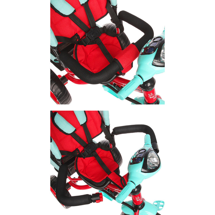 Велосипед трехколесный Micio Сity 2018, колеса EVA 12"/10"", цвет бирюзовый/красный