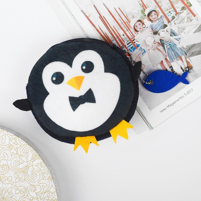 Кошелёк детский "Пингвинёнок", 9 х 9 cм