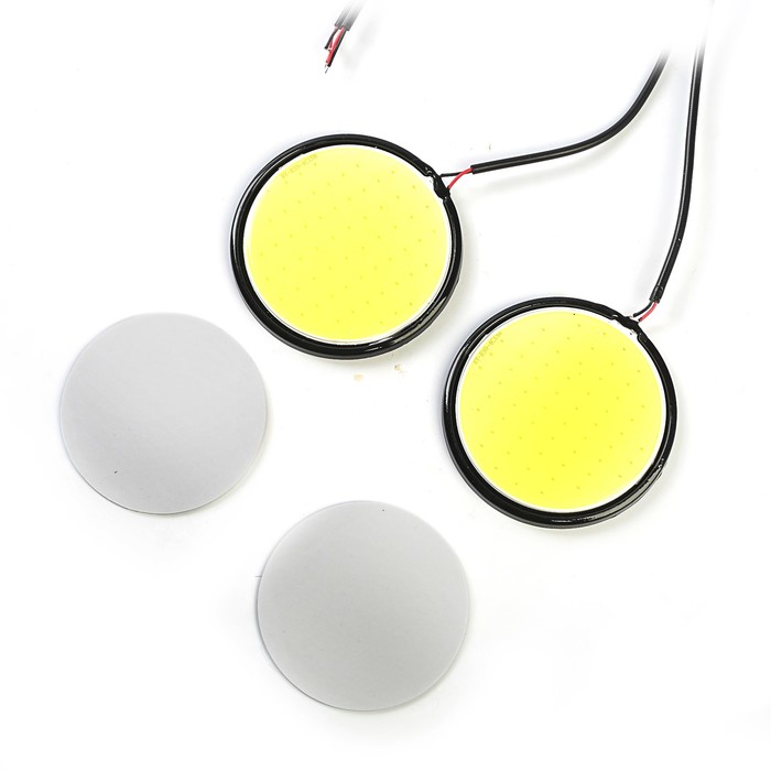 Ходовые огни KS, KS-COB-6R, (COB-светодиод), черный корпус, 66х4х66мм, 2шт.