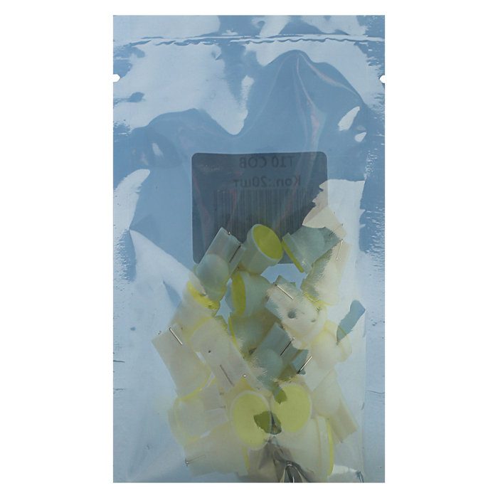 Лампа светодиодная KS, Т10 (W2,1-9,5d),12 В, белая, 1 COB 6 диод, б/цокольная