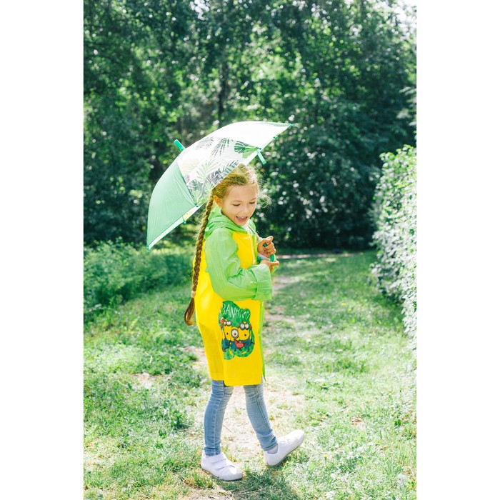 Зонт детский "Динозаврик", механический, r=35см, цвет зелёный