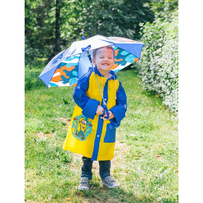 Зонт детский полуавтоматический "Настоящий герой ", r=35см, цвет синий