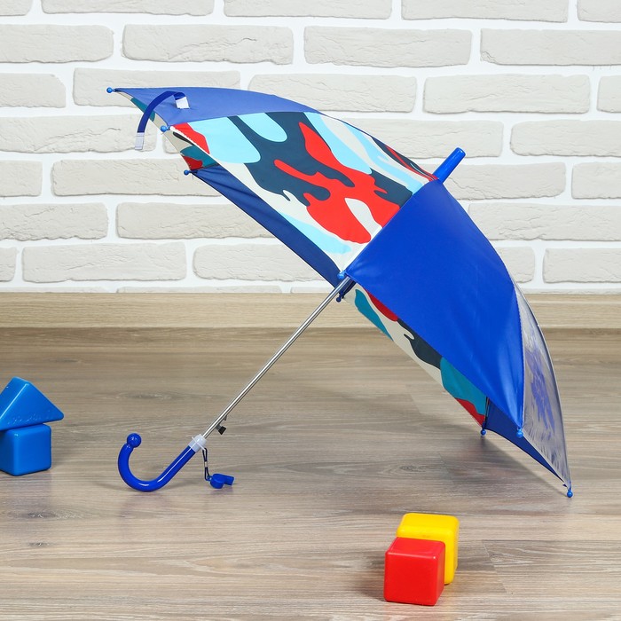 Зонт детский полуавтоматический "Настоящий герой ", r=35см, цвет синий