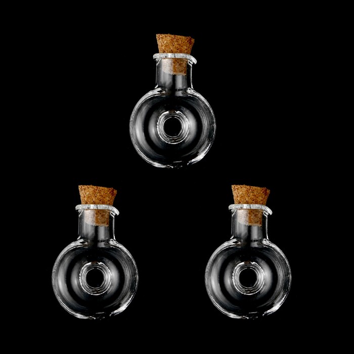 Набор стеклянных бутылочек с пробкой (3 шт) 1,5 мл., 1,9х2. см