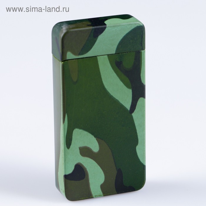 

Зажигалка электронная в подарочной коробке, дуговая, USB, цвет хаки, 3.5 х 7 см