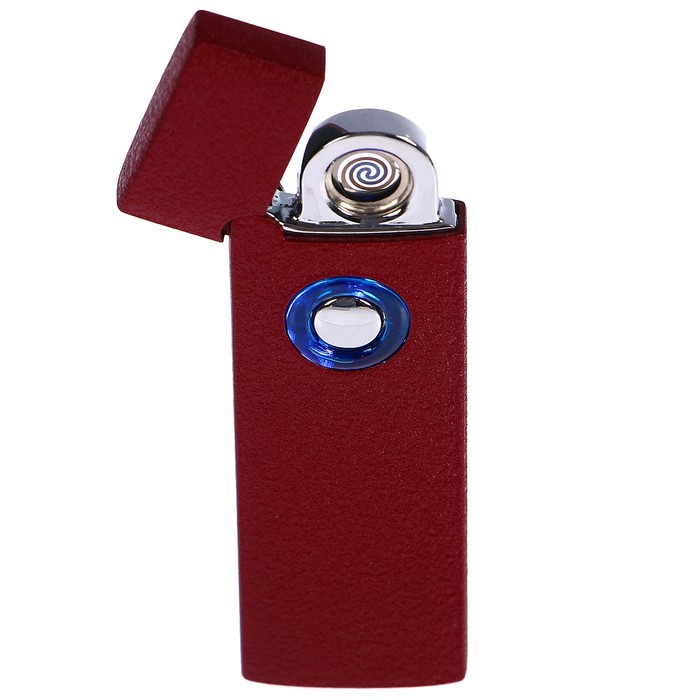 Зажигалка в подарочной коробке, USB, прямоугольная, бордовый, 2,5*8 см