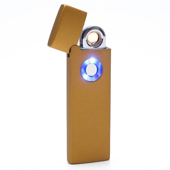 

Зажигалка электронная в подарочной коробке, USB, спираль, 2.5 х 8 см, золото