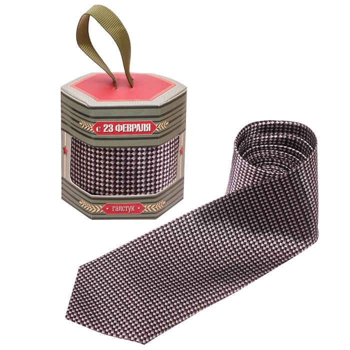 Галстук в подарочной коробке "С 23 февраля"