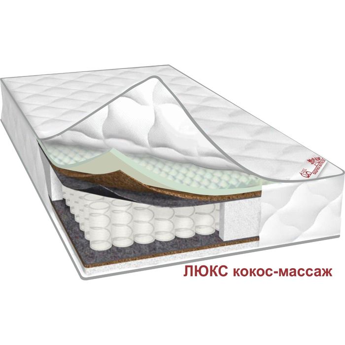Матрас Люкс Кокос-массаж, размер 200х200х24 см, жаккард