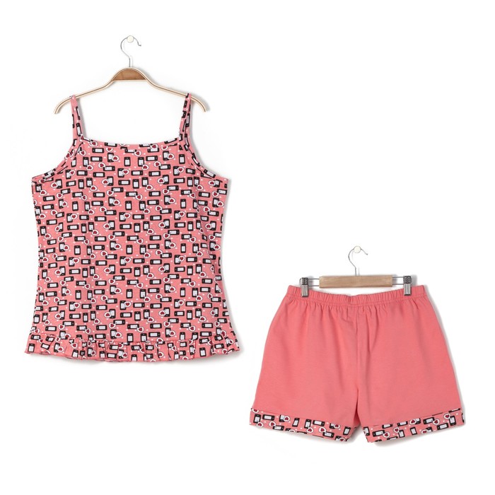 Пижама женская (майка, шорты) ПК258 коралловый, р-р 56