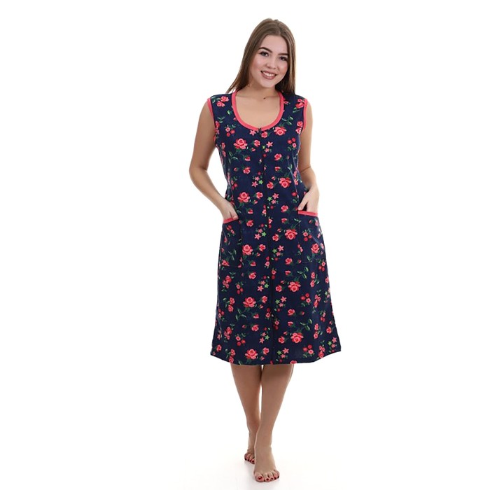 Халат женский на молнии XK4 цвет МИКС, р-р 62