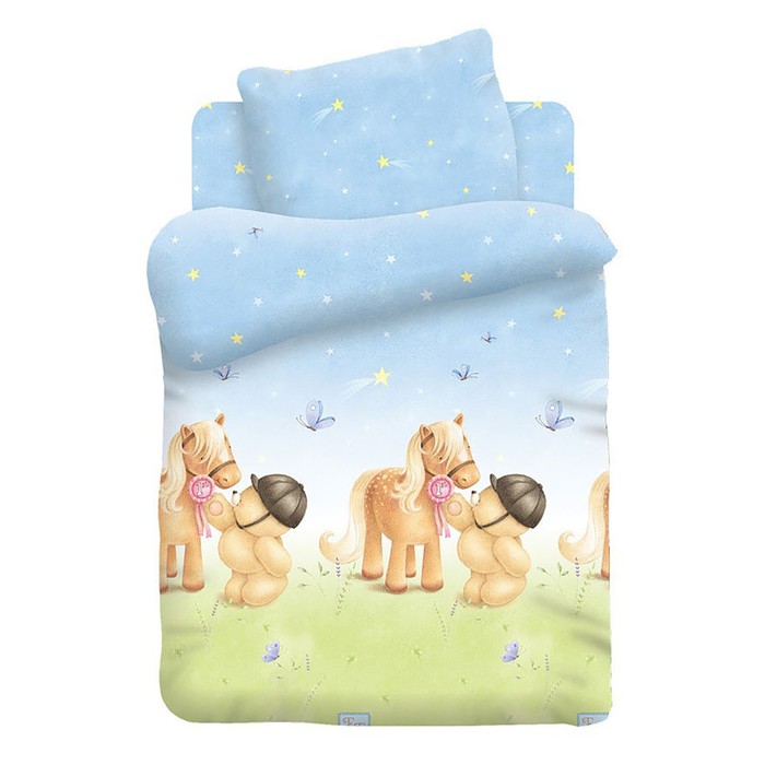Детское постельное бельё детский "Forever Friends" Мишка и Пони 112*147, 110*150, 40*60 см 1 шт, поплин, хл100 10   33932
