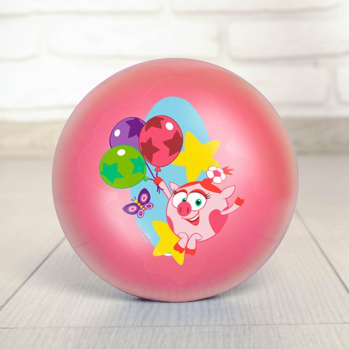 Мяч детский СМЕШАРИКИ &quot;Нюша&quot; 22 см, 60 гр, цвета розовый