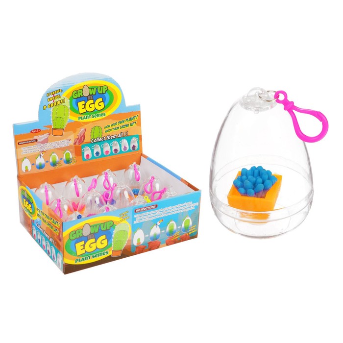 Растущие игрушки "Кактус в горшочке", в прозрачном яйце, МИКС