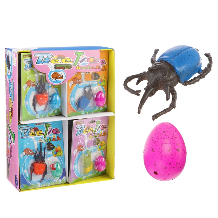 Растущие игрушки "Жук", в наборе яйцо: 2 × 3 см с динозавром, МИКС