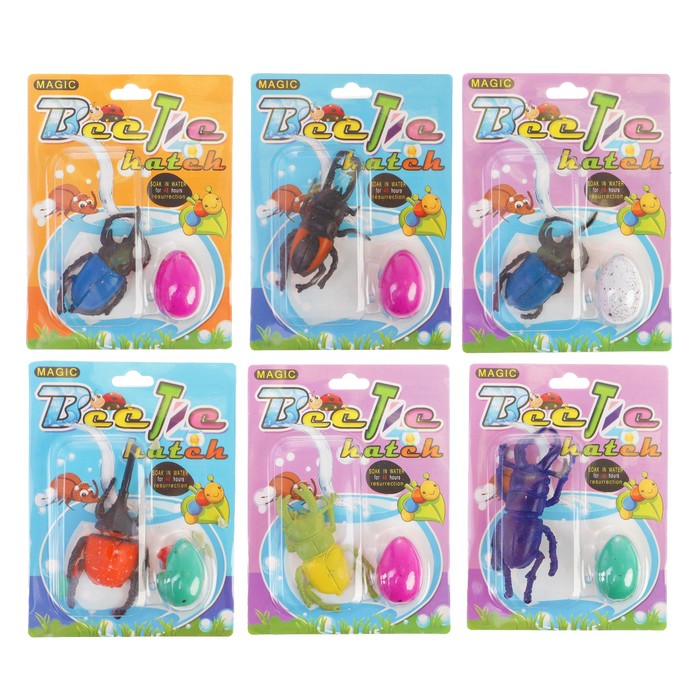 Растущие игрушки "Жук", в наборе яйцо: 2 × 3 см с динозавром, МИКС