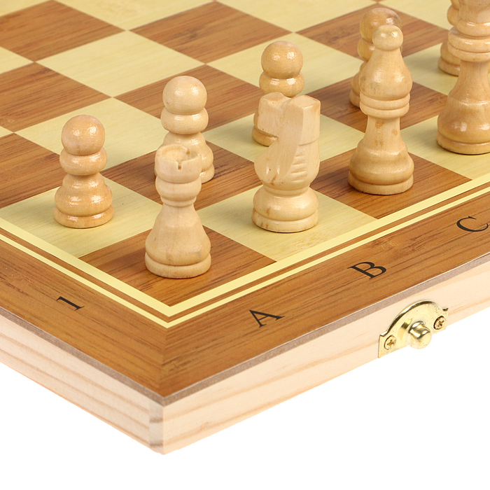 Набор 3в1 (нарды+шашки+шахматы), светлое дерево, 40*40см