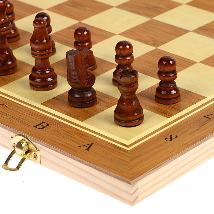 Набор 3в1 (нарды+шашки+шахматы), светлое дерево, 40*40см