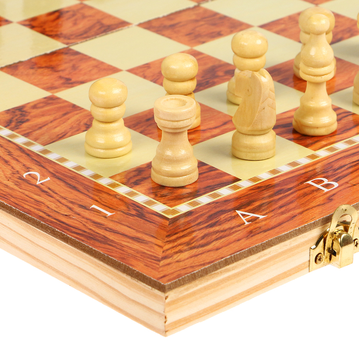 Набор 3в1 (нарды+шашки+шахматы), под красное дерево, 40*40см