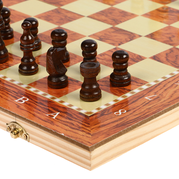 Набор 3в1 (нарды+шашки+шахматы), под красное дерево, 40*40см