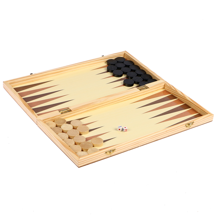 Набор 3в1 (нарды+шашки+шахматы), под красное дерево, 40*40см